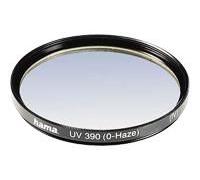 Hama Filtre UV (anti-UV Et Protection, Compensation 2X, Traitement Antireflet, Pour Objectifs D'appareils Photo 49 Mm, O-Haze, Traité) Noir