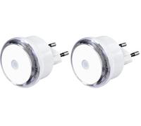 Hama Veilleuse LED Basic (Lampe de nuit LED pour prise de courant, Veilleuse Enfant Prise Electrique, Capteur Crépusculaire, Idéal Chambre Bébé Cuisine Couloir Escalier Salon) Blanc (Lot de 2)