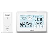 Hama Wetterstation \ Bahamas\ , mit Außensensor, Funk, Wecker, Raumklima, Weiß 00222228 Station météo radiopilotée