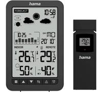 Hama Wetterstation Ko Samui, mit Außensensor, Funk, Wecker, Schwarz 00222219