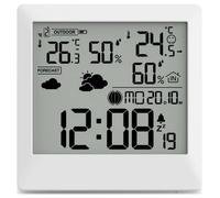 Hama Wetterstation \ Palawan\ , mit Außensensor, Funk, Wecker, Thermo/Hygro, Weiß 00222238 Station météo radiopilotée