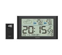 Hama Wetterstation Sylt, mit Außensensor, Funk, Wecker, Schwarz 00222216