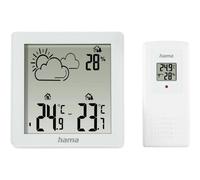 Hama Wetterstation Zakynthos, Thermometer, Hygrometer, mit Außensensor, Weiß