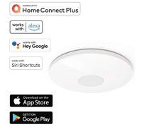 Hama Plafonnier WiFi rond 50 cm encastré – Effet scintillant, Alexa/Google Home, Blanc