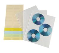 Hama Feuillets pour CD (avec 60 fiches pour étiquetage, archivage, 10 étuis pour 6 CD/DVD/Blu-Ray, adaptés aux dossiers A4, Format A4, pour Le Rangement) Transparent