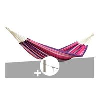 Hamac 1 place Tahiti candy en polycoton + Kit fixation Smartrope - Amazonas G