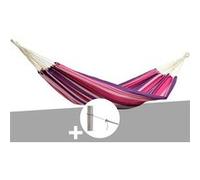 Hamac 1 place Tahiti candy en polycoton + Kit fixation Smartrope - Amazonas G