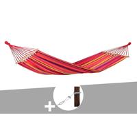 Hamac 1 Place Tonga Vulcano En Polycoton + Kit Fixation Smartrope - Amazonas Multicolore