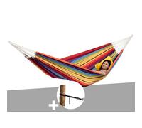 Hamac 2 places barbados arc-en-ciel + kit attaches t-strap- amazonas