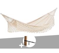 Hamac 2 Places Rio Écru + Kit Attaches T-Strap - Amazonas Multicolore