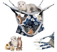 Hamac à 3 couches pour rat et chinchilla, double face, pour cage en peluche, cochon d'Inde, hamster, furet, chinchilla - Accessoires de cage à rats - Avec 4 clips