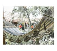 Hamac à barre boaco l blanc et gris