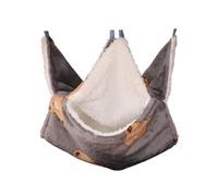 Hamac à double couche en peluche pour cochon d'Inde et perroquet à suspendre - Taille M - Gris