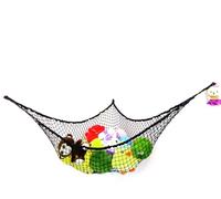 Hamac à jouets avec crochets pour animaux en peluche, filet de rangement d'angle à suspendre pour jouets (noir)