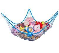 Hamac à jouets avec crochets pour animaux en peluche, filet de rangement d'angle à suspendre pour jouets (bleu)