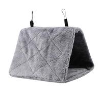 Hamac à Oiseaux, Perroquet en Peluche Chaud, lit Suspendu, Grotte, Refuge Heureuse, Refuge pour Perruche, cacatoès, inséparable, Bourgeon, Canard, cacatoès, Gris Africain(M-Gris)