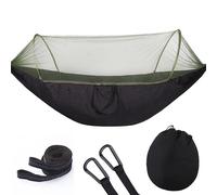 Hamac à ouverture rapide entièrement automatique avec moustiquaire,tente d'extérieur,gril en nylon simple et double,meubles de camping - Type black 250x120cm