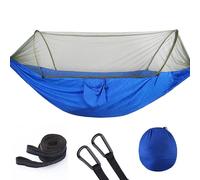 Hamac à ouverture rapide entièrement automatique avec moustiquaire,tente d'extérieur,gril en nylon simple et double,meubles de camping - Type blue 250x120cm