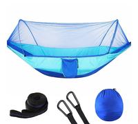 Hamac à ouverture rapide entièrement automatique avec moustiquaire,tente d'extérieur,gril en nylon simple et double,meubles de camping - Type Blue net 250x120cm