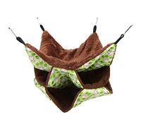 Hamac à Trois Couches pour Animaux de Compagnie, Chaud et Confortable, Facile à accrocher et à Nettoyer, avec 4 Crochets pour Hamsters, Planeurs à Sucre, écureuils, Bleu, lit (Vert)