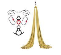 Hamac aérien de yoga (8 x 2,8 m), hamac de yoga à suspendre, balançoire trapèze, forte capacité de charge, protection sûre, ensemble de balançoire de yoga, hamac acrobatie (11)