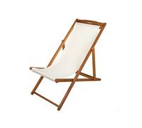 Aktive Acacia Wood Folding Sun Lounger Blanc