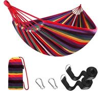 Hamac - Anyoo - Portable En Toile - Léger - Sangles Respectueuses Des Arbres - 1 Personne Multicolore