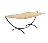 Hamac Avec Cadre Coton Polyester Métal 210 Cm Beige Noir Helloshop26 03_0002172 Beige