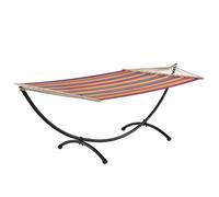 Hamac avec cadre coton polyester métal noir 210 cm multicolore 03_0002174