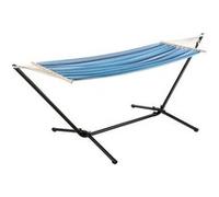 Hamac avec Cadre Surte Acier Coton Polyester 200x100 cm Noir Bleu Rayé [en.casa]