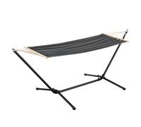 Hamac Avec Cadre Surte Acier Coton Polyester 200x100 Cm Noir Gris Foncé Helloshop26 03_0007167 Multicolore