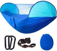 Hamac - Balançoire Hamac De Camping avec Moustiquaire, Parachute Pop-up pour 2 Personnes, Léger, Sangles d'arbre Suspendues, Balançoire, 290x140 Cm Idéal pour Jardin et Balcon(B)