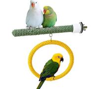 Hamac balançoire pour oiseaux arc-en- , jouet d'escalade à suspendre, corde robuste, perchoir en bois, cadre stable antidérapant, conception robuste, style de jeu enrichissant, calopsitte conure et