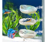Hamac Betta avec ventouse, coquille naturelle polie à la main Betta poisson lieu de repos maison, accessoires d’aquarium décorations lit de coquille pour petits poissons se reposant et frayant (3 PCS)