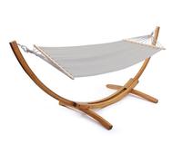 Hamac bois avec toile en coton ""Dallas"" - 3 m - Gris