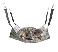 Hamac cage pour chat - Hamac en peluche pour chat - Hamac gain de place, lit pour animal de compagnie avec crochets pour se reposer, faire la sieste, dormir, se détendre