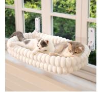 Hamac chat fenêtre support métal toile polyester fixation anti-chute panier bain soleil 69 x 40 x 28 cm