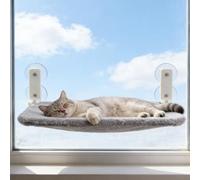 Hamac Chat Mural, Chat Fenetre, Perchoir De Fenêtre Pliable, Elegant, Transat, Structure Robuste Supporte 18kg, Hamac pour Animaux Heureux, 30 * 52cm, Gris