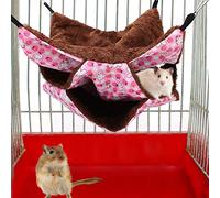 Hamac Chaud pour Animaux de Compagnie, Lit Suspendu, Motifs Colorés pour Hamsters et Petits Animaux de Compagnie, Facile à Nettoyer et à Ranger, Taille 12,60 X 12,60 X 1,18 Pouces pour (Pink)