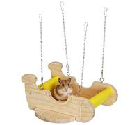 Hamac Chinchilla | Jouet balançoire en bois en forme d'avion pour animal de compagnie | Jouet balançoire pour petit animal de compagnie | pour hamster, nain, gerbille, hérisson, chinchilla, lapin