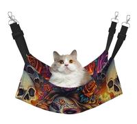 Hamac coloré en polyester imprimé Jour des morts pour animal domestique - Hamac de couchage pour chats, lapins, furets, chiots, petits animaux