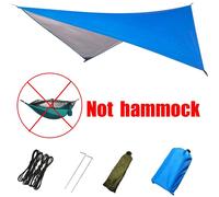 Hamac de camping avec bâche anti-pluie et moustiquaire,tente,sangles d'arbre,portable,simple,double,en nylon,parachute pour voyage - Type Blue Rain Fly Tarp