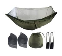 Hamac de camping avec filet : lit de couchage d'urgence imperméable, équipement de repos portable, linge de lit d'extérieur dépliable automatiquement | Hamac durable avec protection contre la mouche