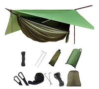 Hamac de Camping avec moustiquaire, hamac Simple et Double léger, Portable en pour 2 Personne pour Le Camping, la randonnée, la Survie, Les Voyages