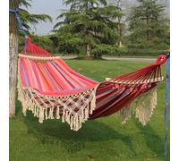 Hamac de camping double bohème en toile de coton macramé portable avec sac de transport pour extérieur et intérieur Capacité de charge de 200 kg