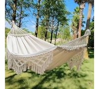 Hamac de camping double bohème en toile de coton macramé portable avec sac de transport pour extérieur et intérieur Capacité de charge de 200 kg