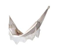 Hamac De Camping Double hamac tissé à Franges, en Toile, Grande balançoire Suspendue, Chaise de lit, for Plage, Cour, Chambre Coucher, Patio, Porche(Color-W)