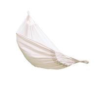 Hamac de Camping en Toile 200x80cm, Blanc, Installation Rapide | Toile Résistante, Usage Jardin ou Bivouac, pour Arbres et Poteaux, Confort Simple