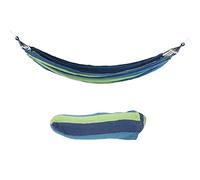 Hamac de Camping léger et Portable, avec Barre d'épandage en Bois Dur, Bande de Couleur Bleue, 94,5x59,0 Pouces, pour Voyage en Plein air