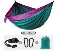 Hamac de camping portable 87x36 pouces,1 unité,lit-balançoire pour voyage plage jardin randonnée extérieur - Type D green-purple